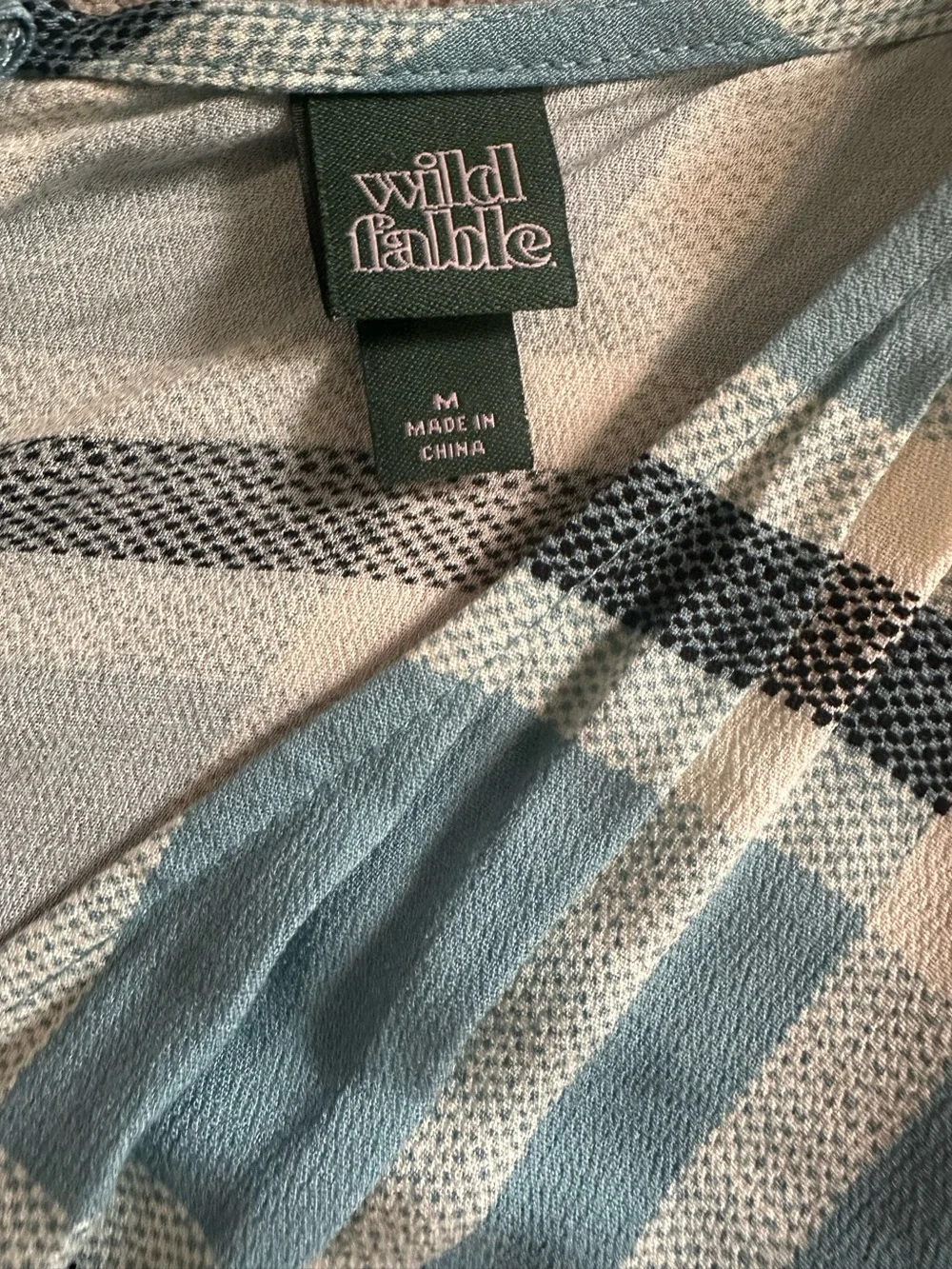 Wild Fable Blue Plaid Wide Leg Jumpsuit Medium Boho Cottagecore - Picture 8 of 9